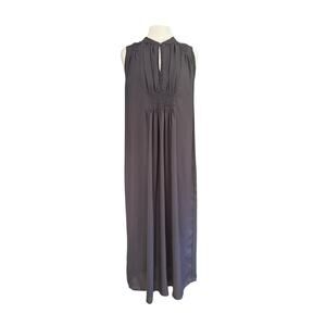 Anthorpologie dRA Dark Gray Sleeveless Front Keyhole High Neckline Pleated Dress